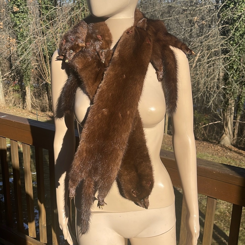 Vintage Mink Neck Stole Collar Wrap